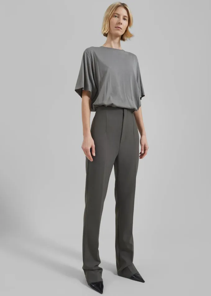 Clothing Women The Frankie Shop Morrison Long Trousers 8211 Light Khaki
