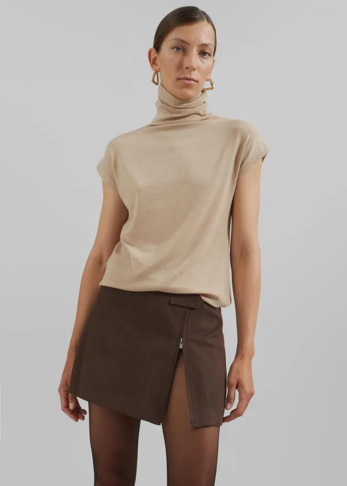 Clothing Women The Frankie Shop Nile Turtleneck Top 8211 Beige