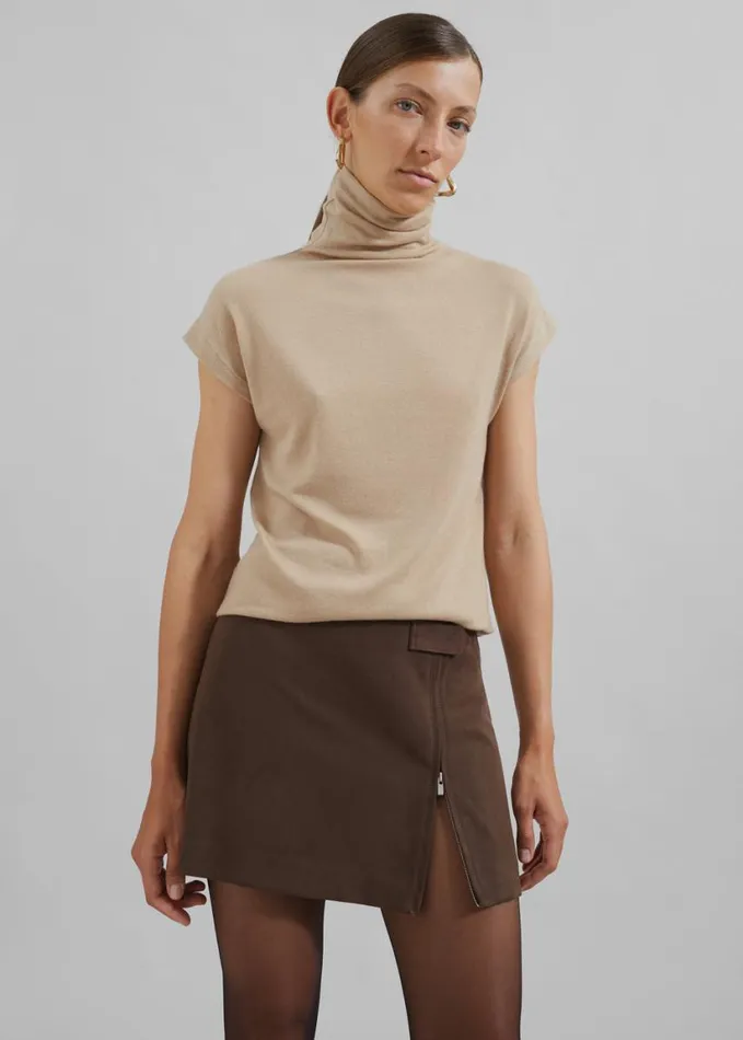 Clothing Women The Frankie Shop Nile Turtleneck Top 8211 Beige
