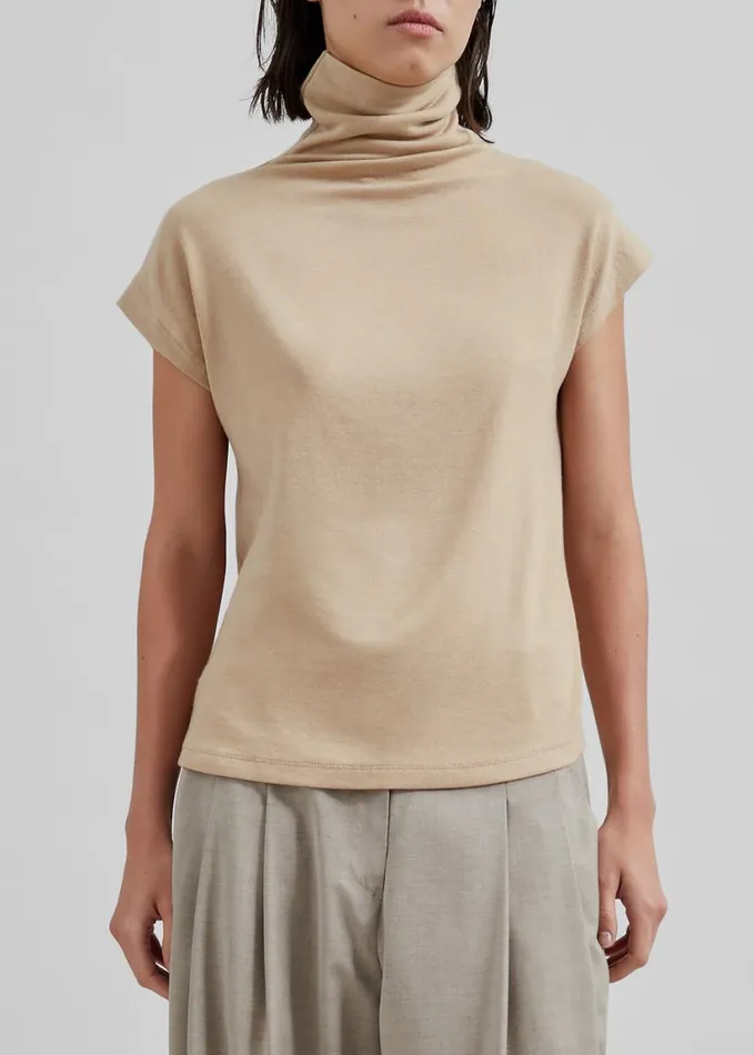Clothing Women The Frankie Shop Nile Turtleneck Top 8211 Beige