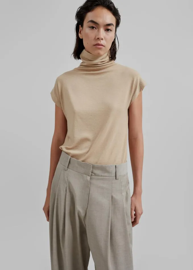 Clothing Women The Frankie Shop Nile Turtleneck Top 8211 Beige