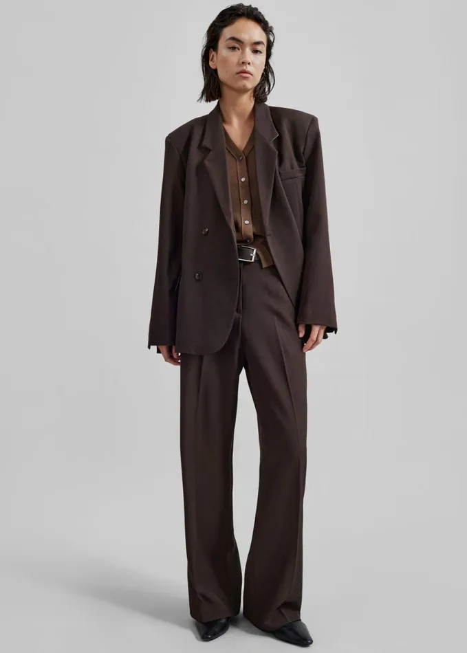 Clothing Women The Frankie Shop Nisha Double Breasted Blazer 8211 Brown