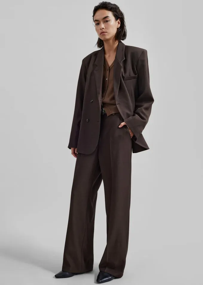 Clothing Women The Frankie Shop Nisha Double Breasted Blazer 8211 Brown