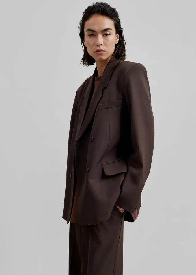 Clothing Women The Frankie Shop Nisha Double Breasted Blazer 8211 Brown