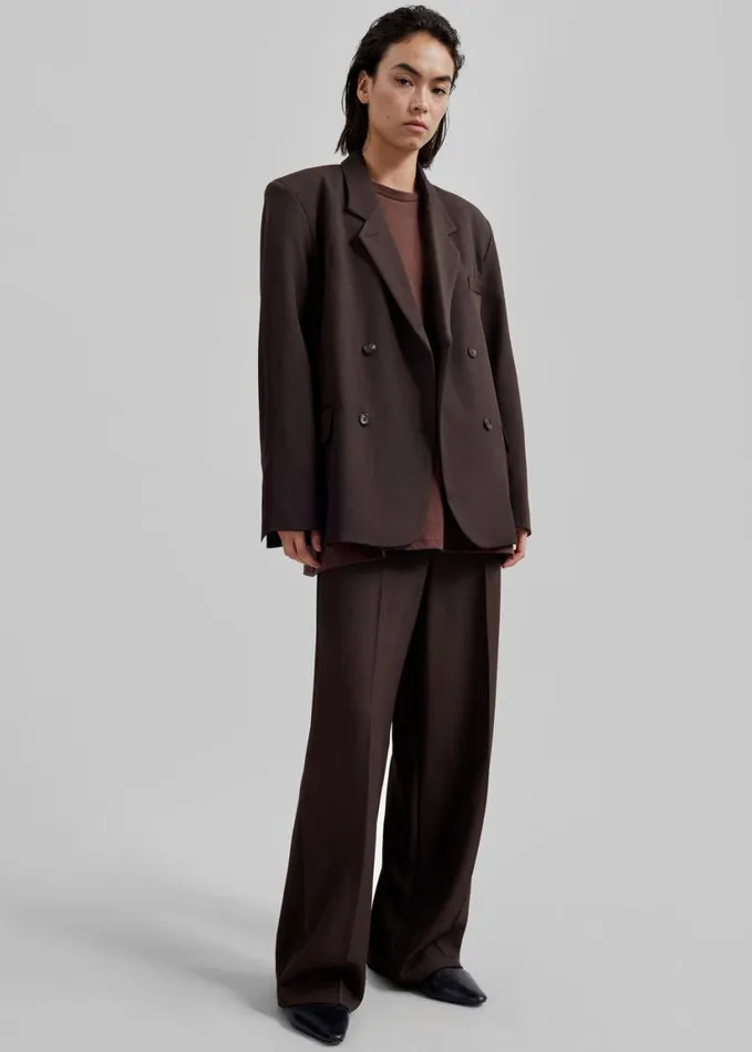 Clothing Women The Frankie Shop Nisha Double Breasted Blazer 8211 Brown