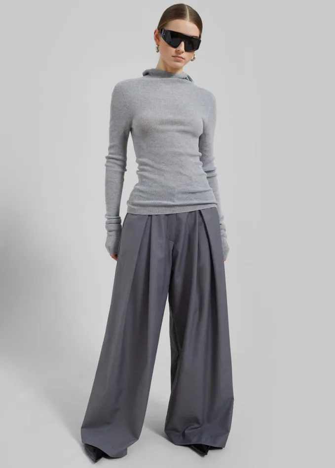 Clothing Women The Frankie Shop Noor Wide Pants 8211 Grey