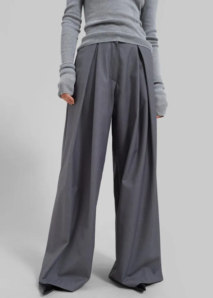 Clothing Women The Frankie Shop Noor Wide Pants 8211 Grey
