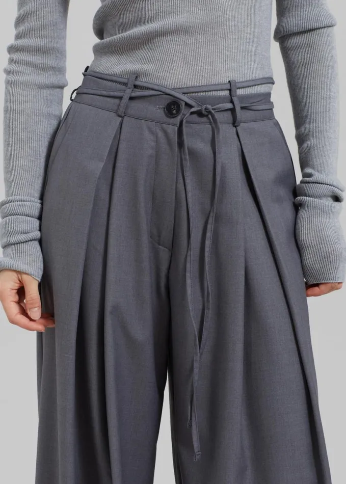 Clothing Women The Frankie Shop Noor Wide Pants 8211 Grey