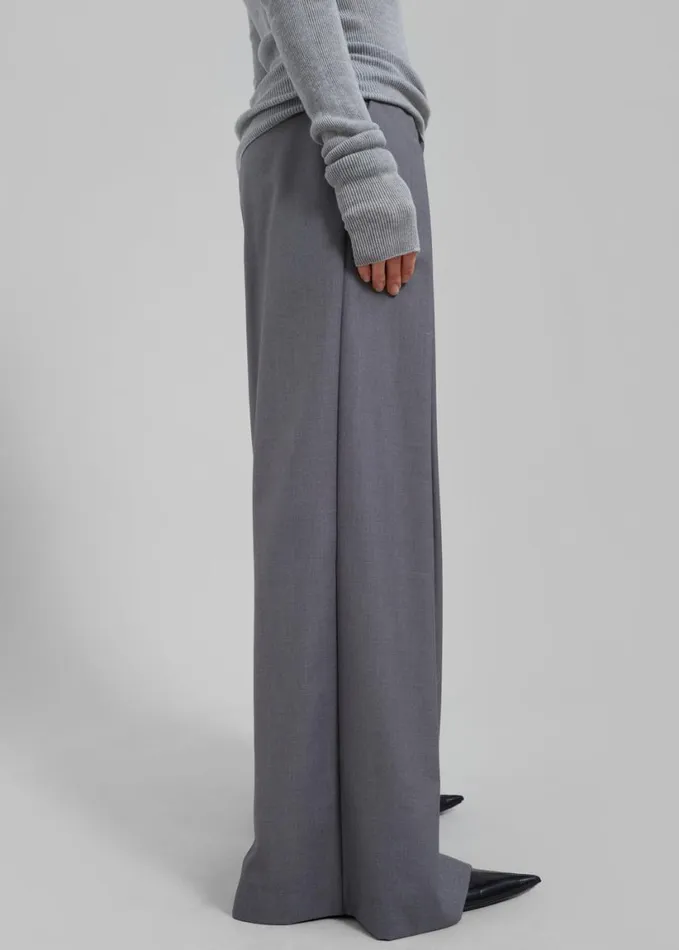 Clothing Women The Frankie Shop Noor Wide Pants 8211 Grey