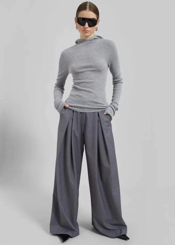 Clothing Women The Frankie Shop Noor Wide Pants 8211 Grey