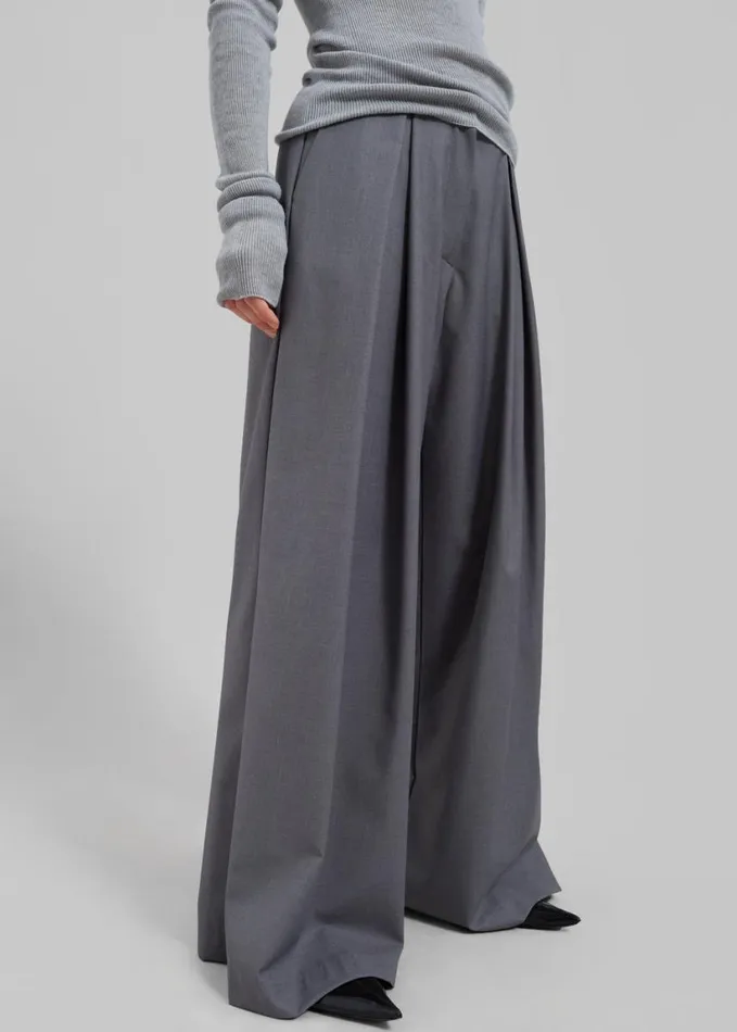 Clothing Women The Frankie Shop Noor Wide Pants 8211 Grey