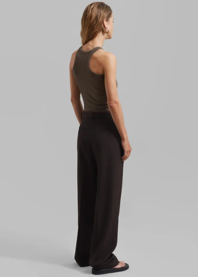 Clothing Women The Frankie Shop Omi Halter Tank Top 8211 Brown