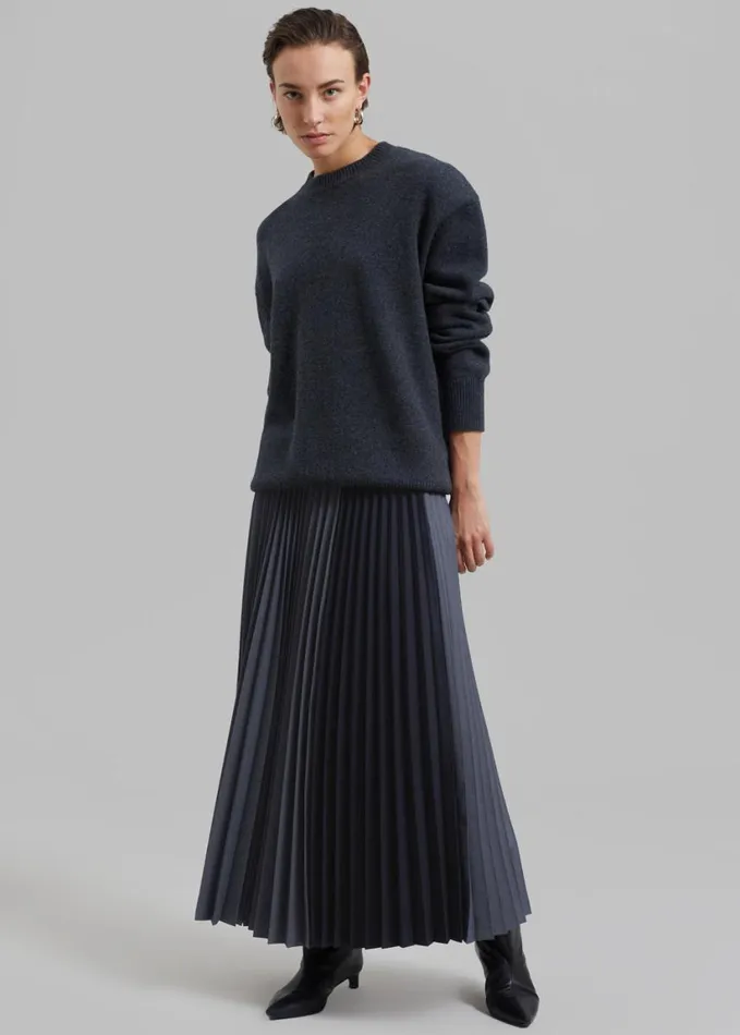 Clothing Women The Frankie Shop Orem Pleated Skirt 8211 Charcoal