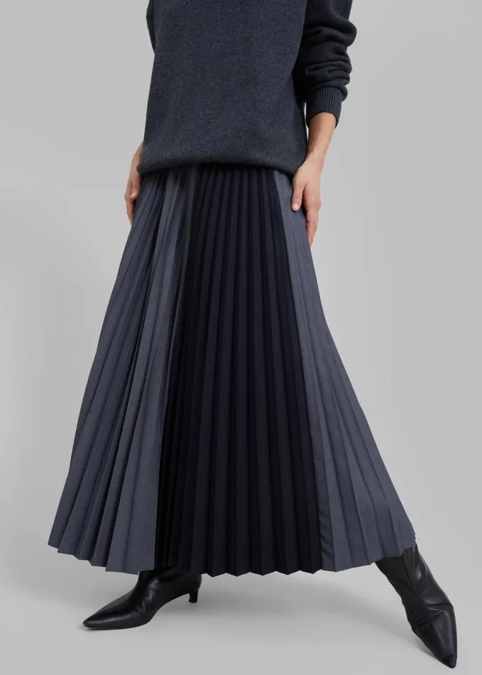 Clothing Women The Frankie Shop Orem Pleated Skirt 8211 Charcoal