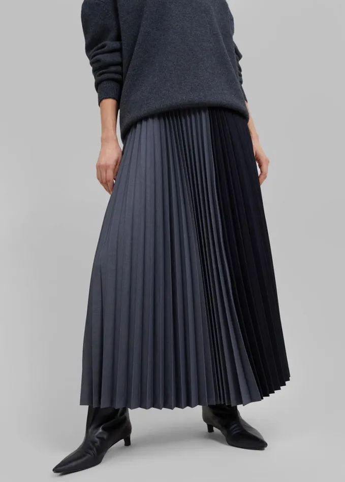 Clothing Women The Frankie Shop Orem Pleated Skirt 8211 Charcoal