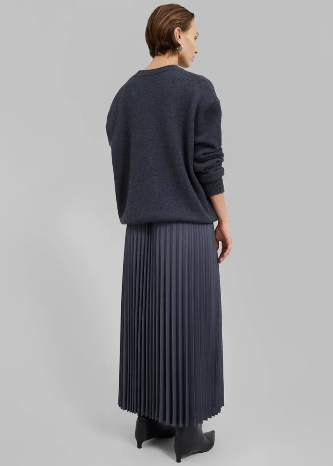 Clothing Women The Frankie Shop Orem Pleated Skirt 8211 Charcoal