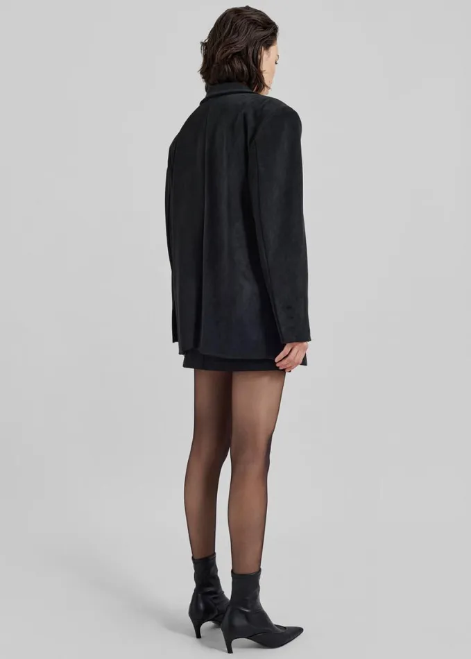 Clothing Women The Frankie Shop Peoria Faux Suede Blazer 8211 Black