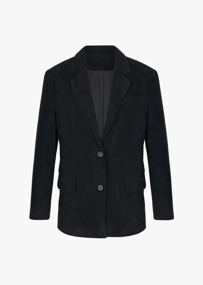 Clothing Women The Frankie Shop Peoria Faux Suede Blazer 8211 Black