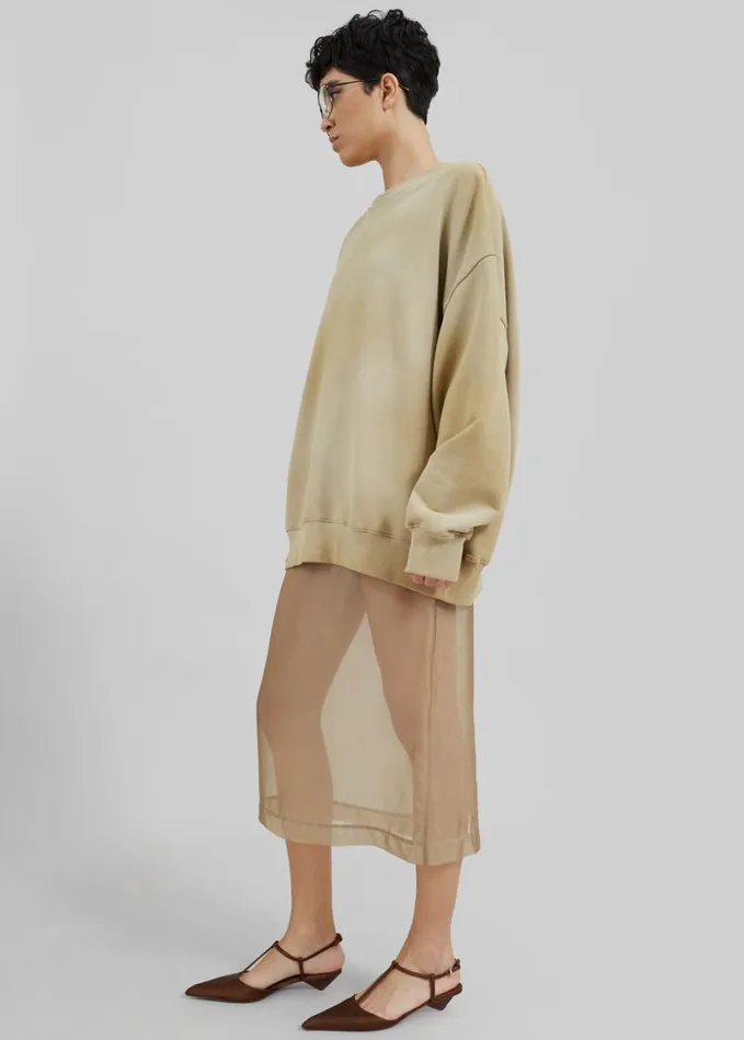 Clothing Women The Frankie Shop Peri Sheer Midi Skirt 8211 Desert Sand