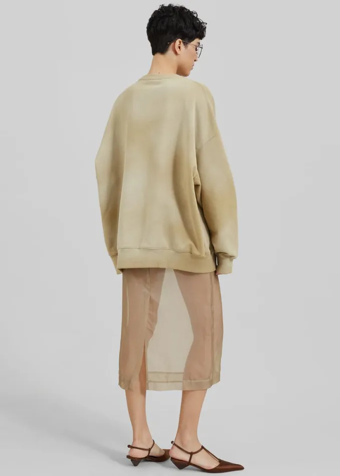 Clothing Women The Frankie Shop Peri Sheer Midi Skirt 8211 Desert Sand