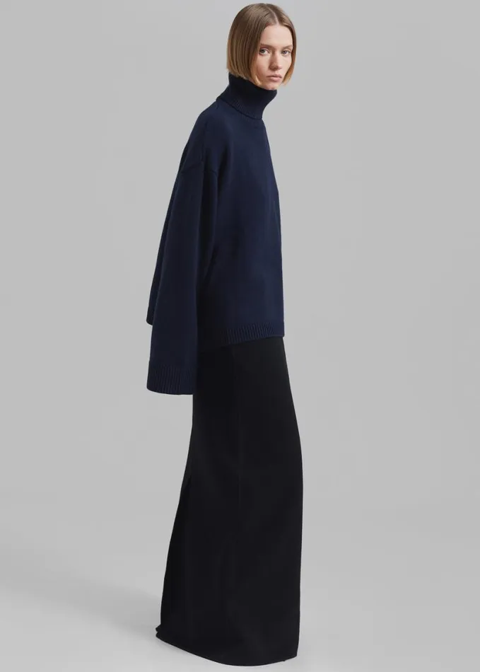 Clothing Women The Frankie Shop Rhea Trapeze Turtleneck 8211 Navy