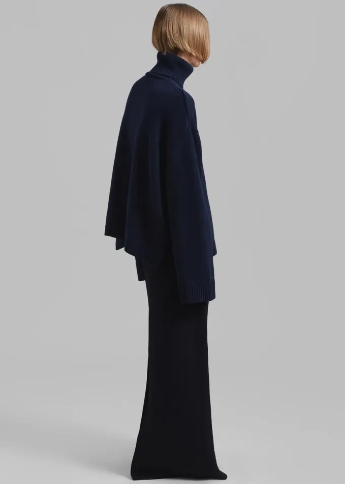 Clothing Women The Frankie Shop Rhea Trapeze Turtleneck 8211 Navy