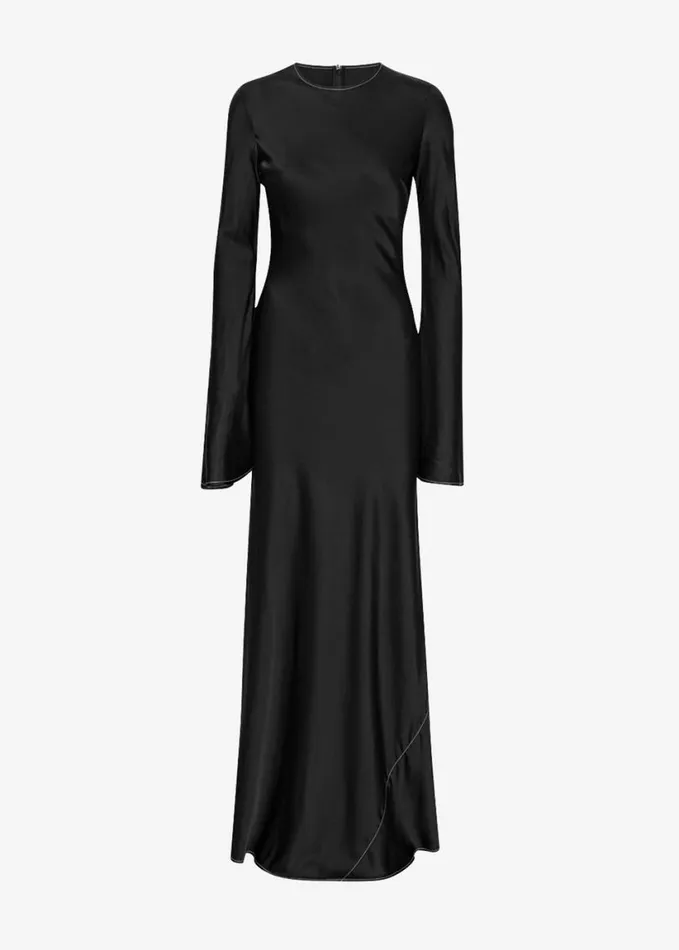 Clothing Women The Frankie Shop Rotate Satin Maxi Dress 8211 Black