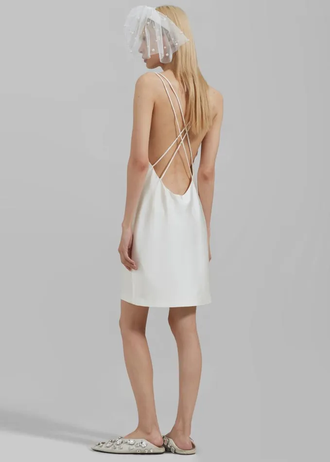 Clothing Women The Frankie Shop Rotate Satin Mini Slip Dress 8211 Egret
