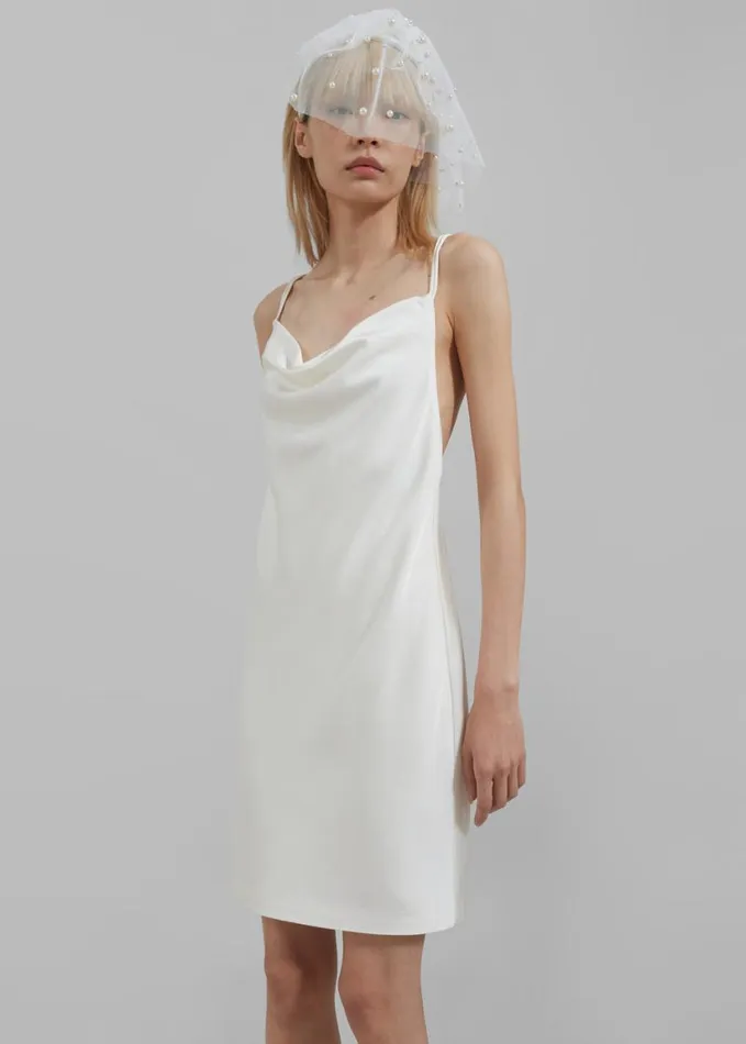 Clothing Women The Frankie Shop Rotate Satin Mini Slip Dress 8211 Egret