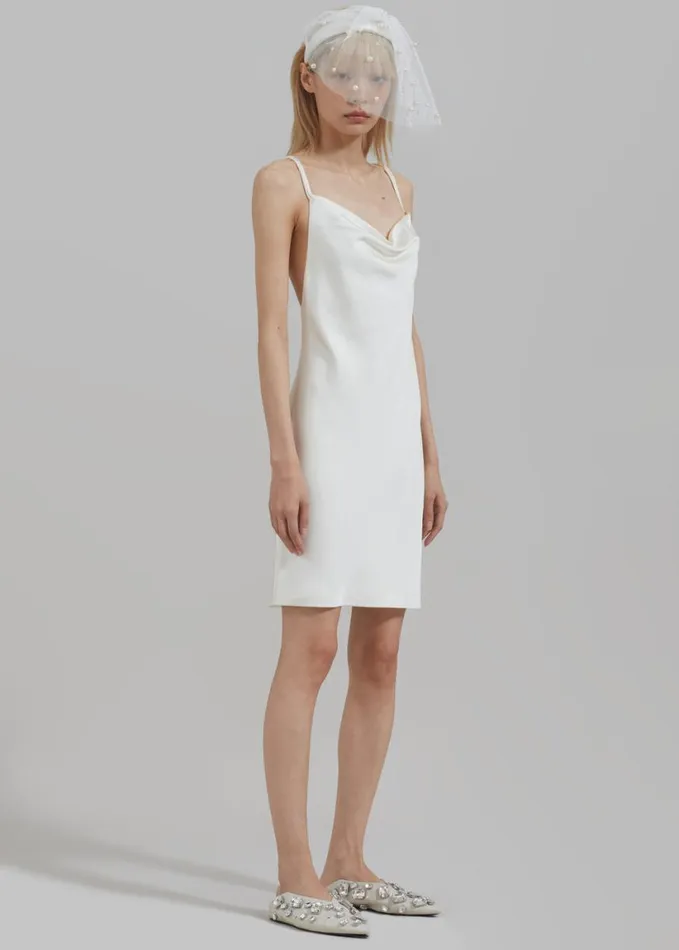 Clothing Women The Frankie Shop Rotate Satin Mini Slip Dress 8211 Egret
