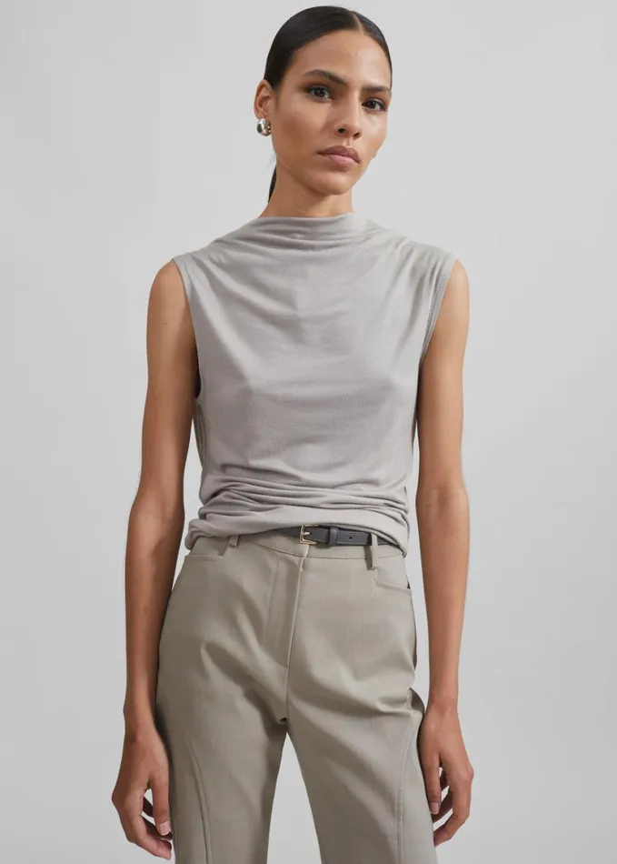 Clothing Women The Frankie Shop Salma Drop Back Blouse 8211 Beige