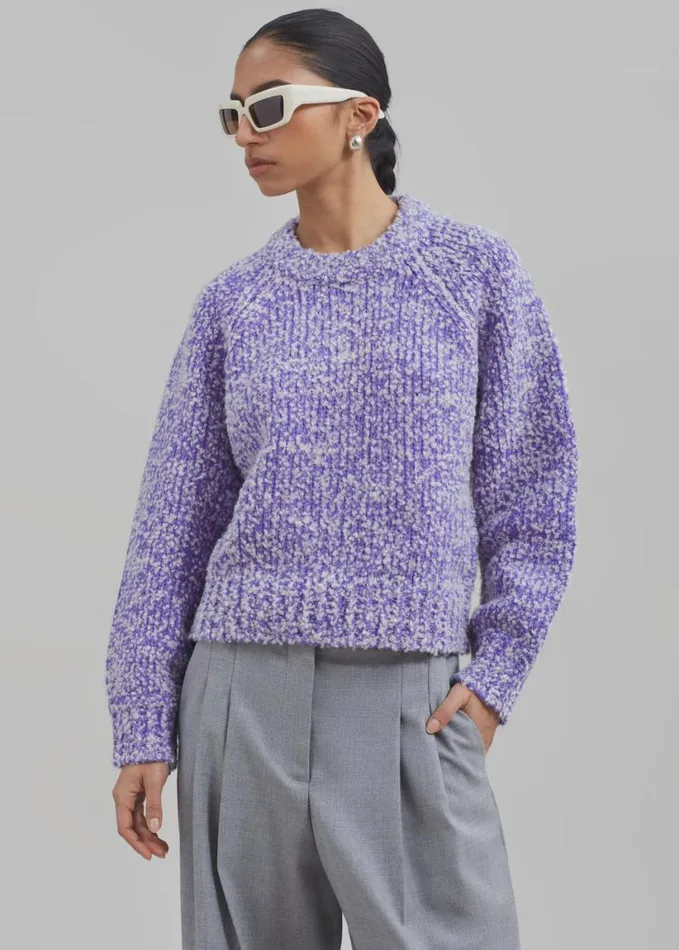 Clothing Women The Frankie Shop Samse Samse Aria Crew Neck 8211 Simply Purple Melange