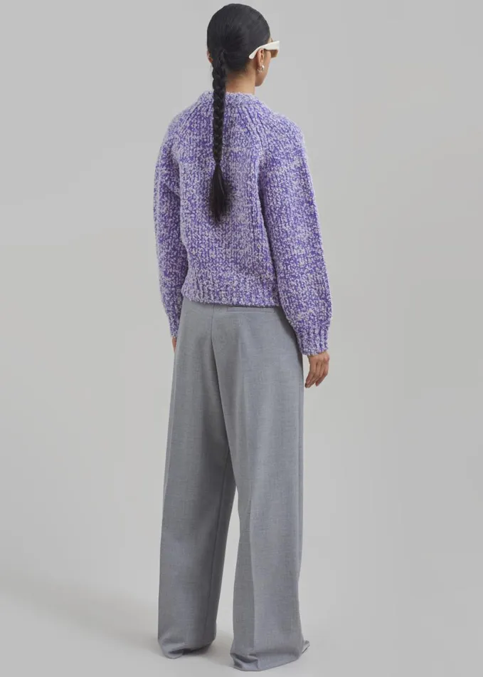 Clothing Women The Frankie Shop Samse Samse Aria Crew Neck 8211 Simply Purple Melange