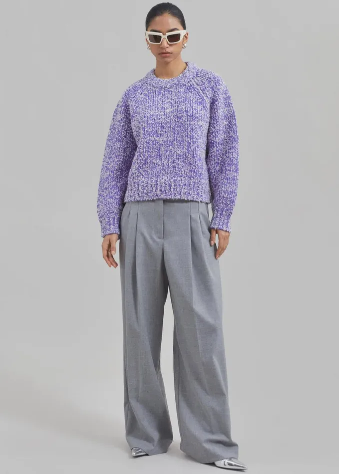 Clothing Women The Frankie Shop Samse Samse Aria Crew Neck 8211 Simply Purple Melange