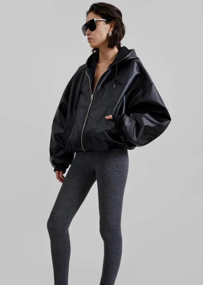 Clothing Women The Frankie Shop Santiago Faux Leather Jacket 8211 Black
