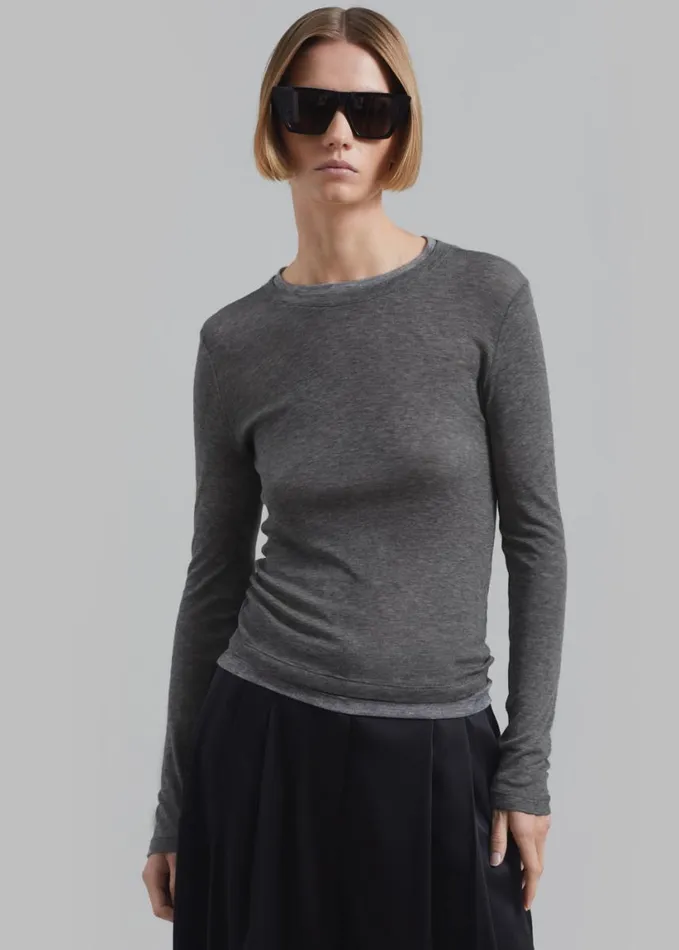 Clothing Women The Frankie Shop Scottie Layered Tee 8211 Grey