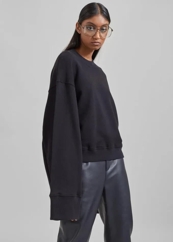 Clothing Women The Frankie Shop Talia Sweatshirt 8211 Black