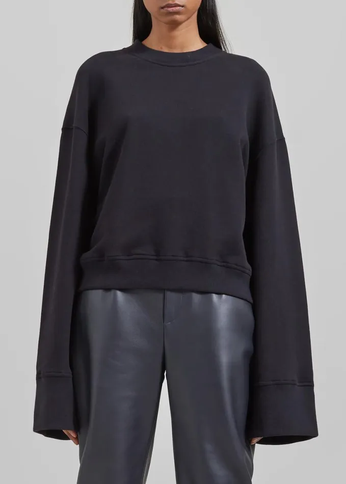 Clothing Women The Frankie Shop Talia Sweatshirt 8211 Black