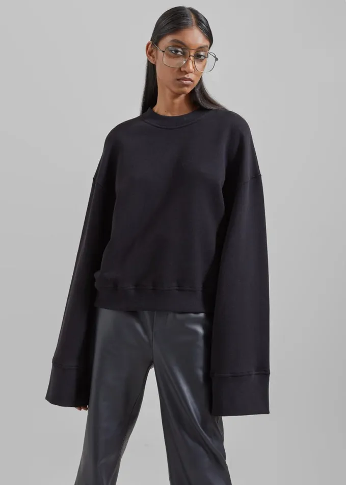 Clothing Women The Frankie Shop Talia Sweatshirt 8211 Black