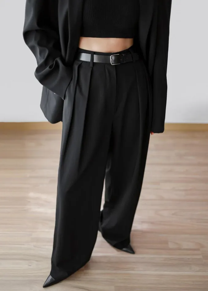 Clothing Women The Frankie Shop Tansy Pleated Trousers 8211 Black