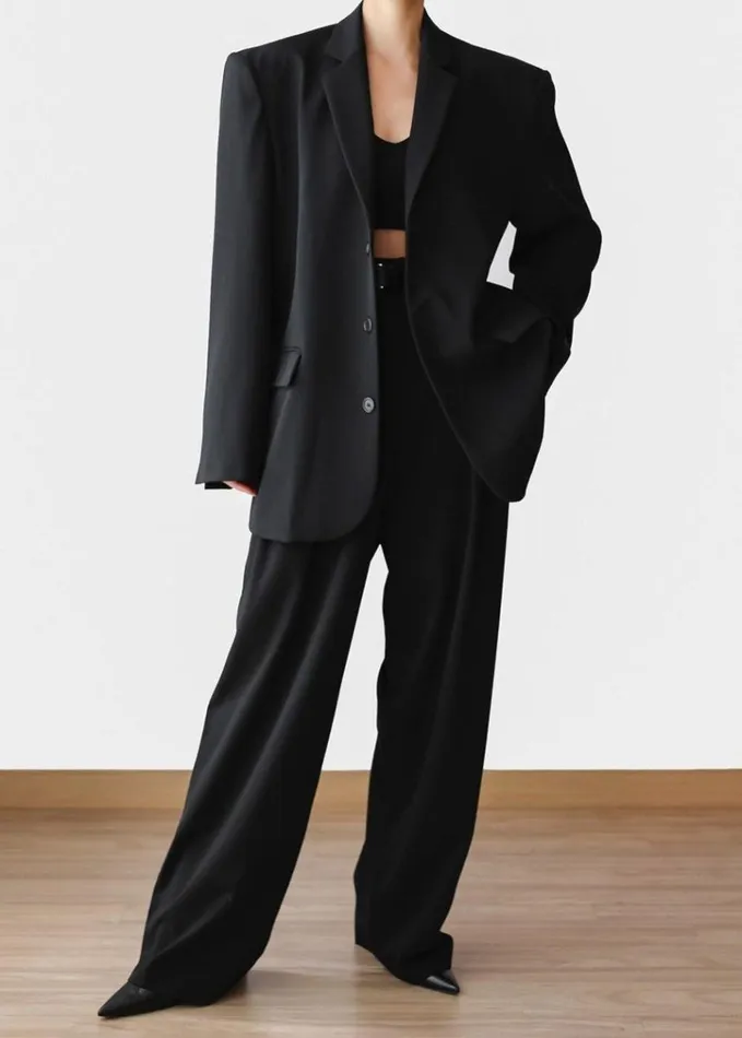 Clothing Women The Frankie Shop Tansy Pleated Trousers 8211 Black