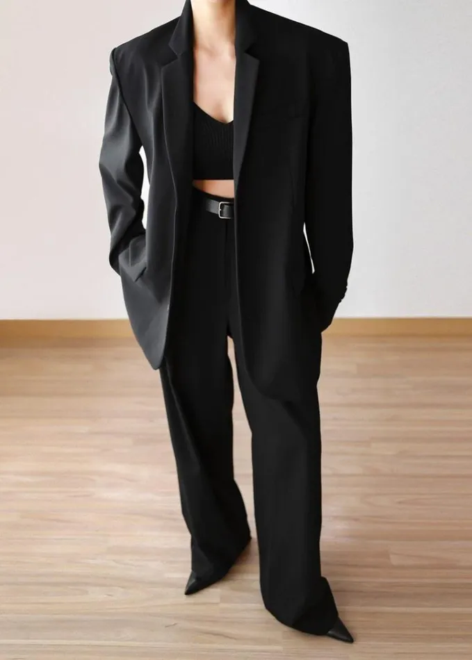 Clothing Women The Frankie Shop Tansy Pleated Trousers 8211 Black