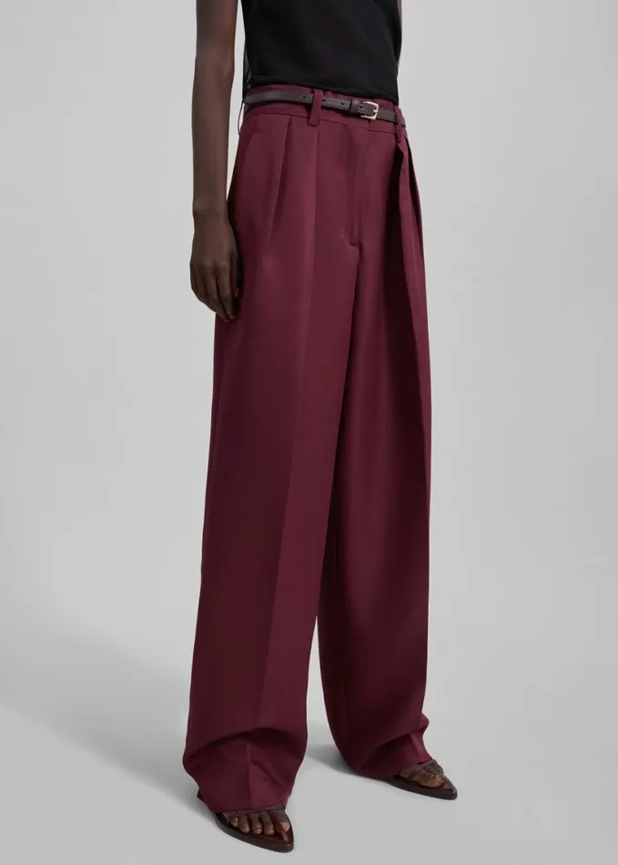 Clothing Women The Frankie Shop Tansy Pleated Trousers 8211 Burgundy