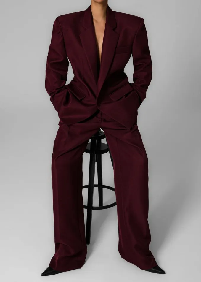 Clothing Women The Frankie Shop Tansy Pleated Trousers 8211 Burgundy