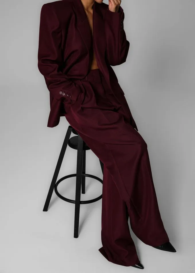 Clothing Women The Frankie Shop Tansy Pleated Trousers 8211 Burgundy
