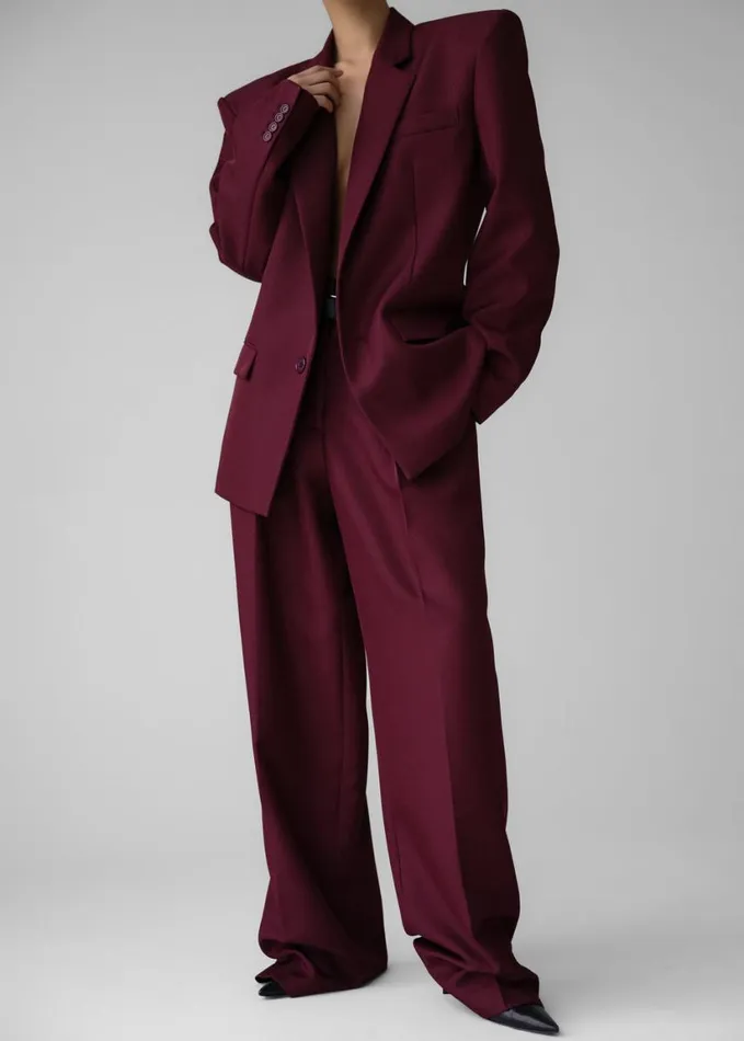 Clothing Women The Frankie Shop Tansy Pleated Trousers 8211 Burgundy