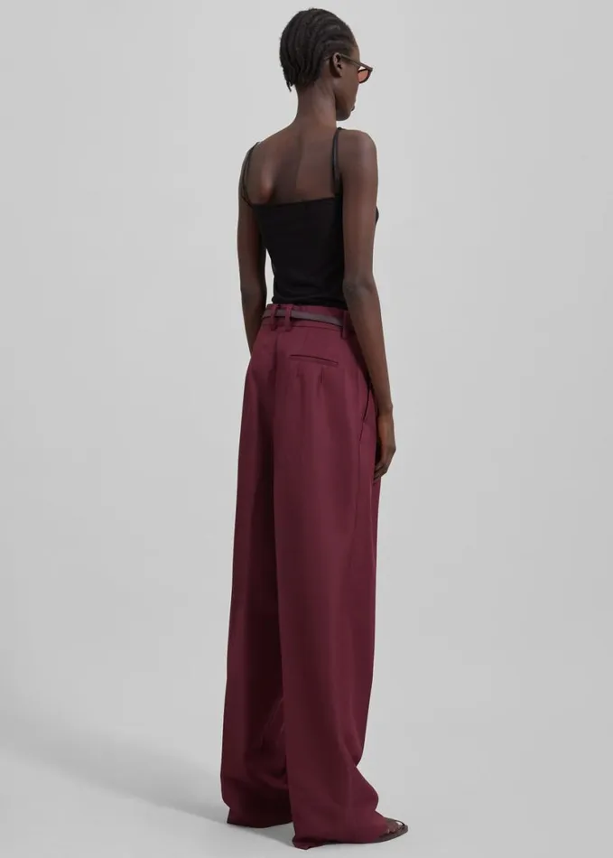 Clothing Women The Frankie Shop Tansy Pleated Trousers 8211 Burgundy
