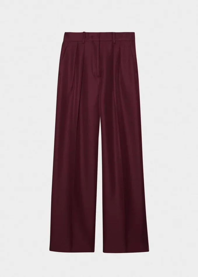 Clothing Women The Frankie Shop Tansy Pleated Trousers 8211 Burgundy