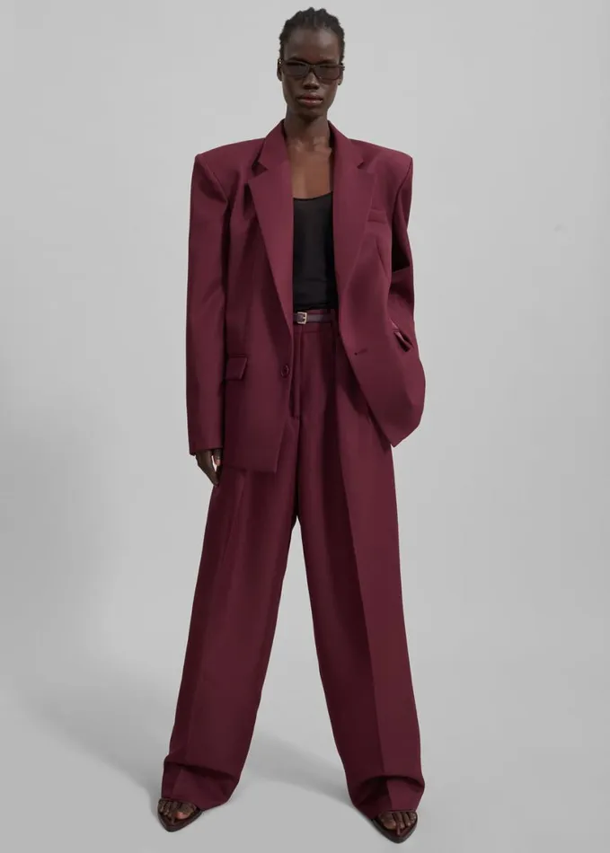 Clothing Women The Frankie Shop Tansy Pleated Trousers 8211 Burgundy