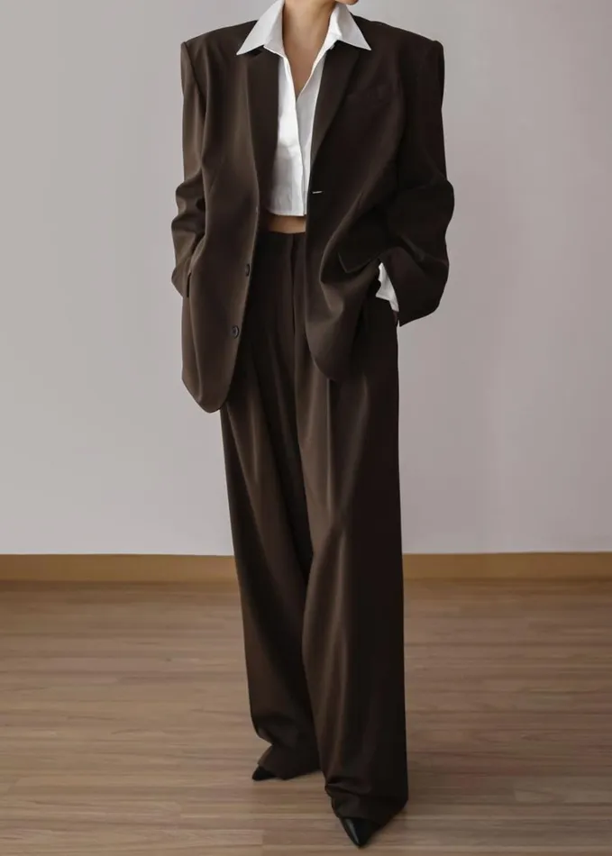 Clothing Women The Frankie Shop Tansy Pleated Trousers 8211 Chocolate